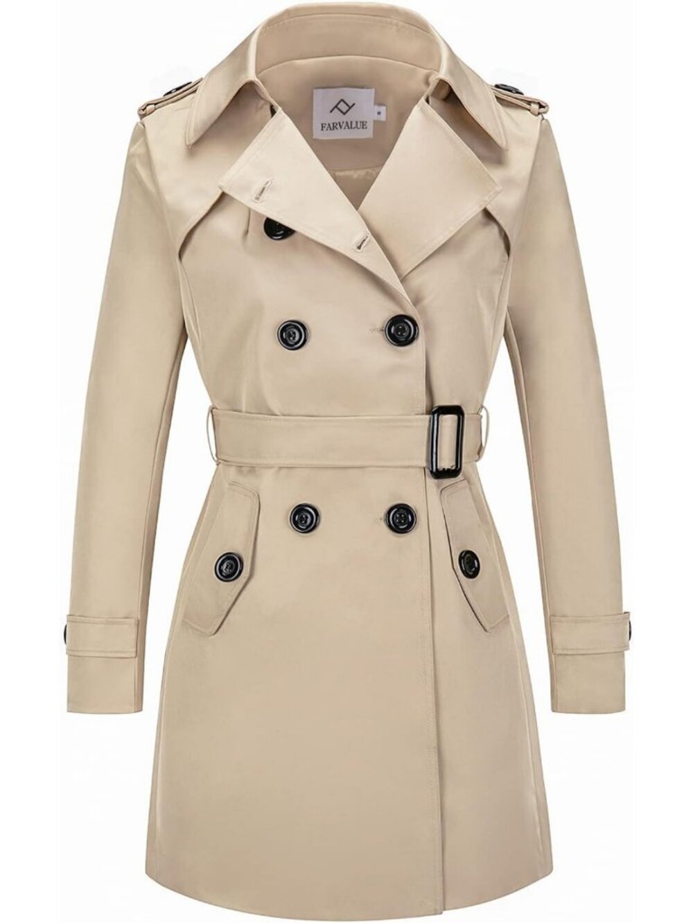 Stylish Women's Double Breasted Trench Coat | Water Resistant Windbreaker